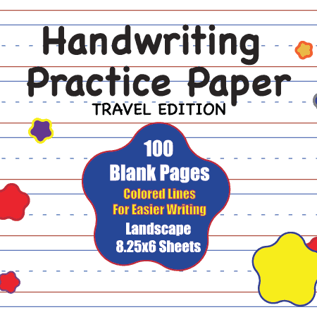 Handwriting Corner's landscape colored practice paper, travel edition